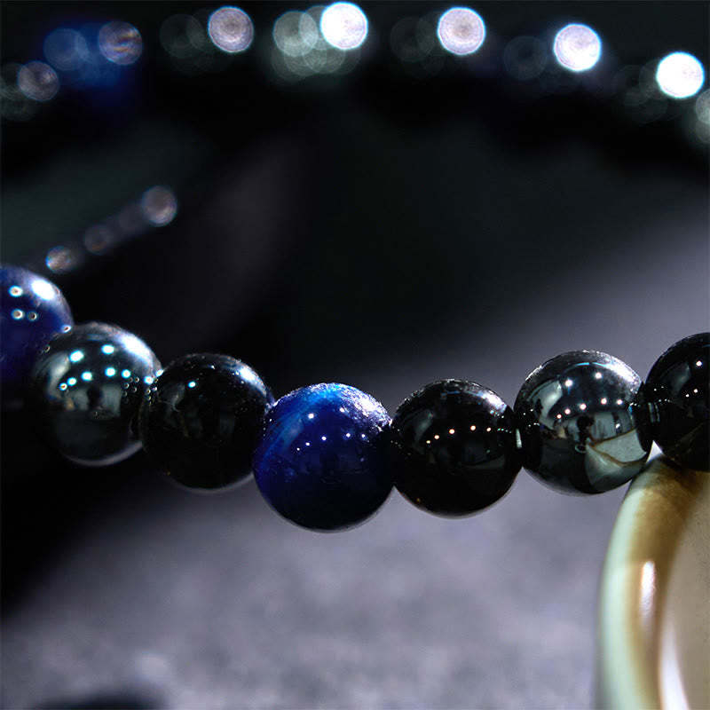 Natural Tiger's Eye Obsidian Hematite Positive Powerful Bracelet