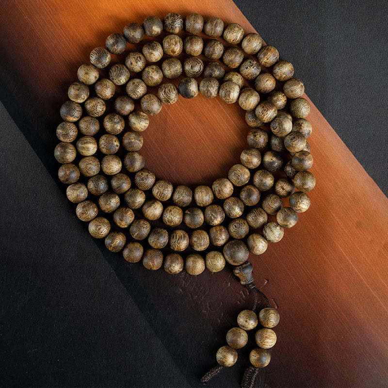 108 Mala Beads Hainan White Qinan Agarwood Calm Strength Bracelet