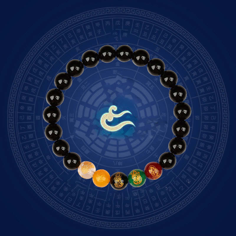 Five Elements Various Agate Jambhala Luck Bracelet