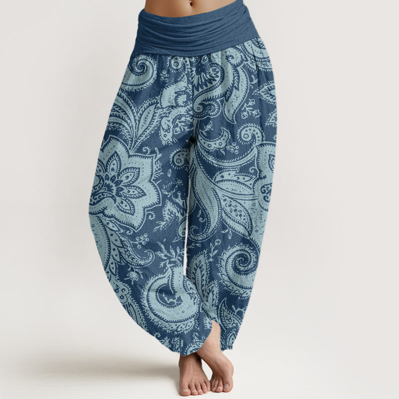 Flowers Paisley Patterns Women's Elastic Waist Harem Pants