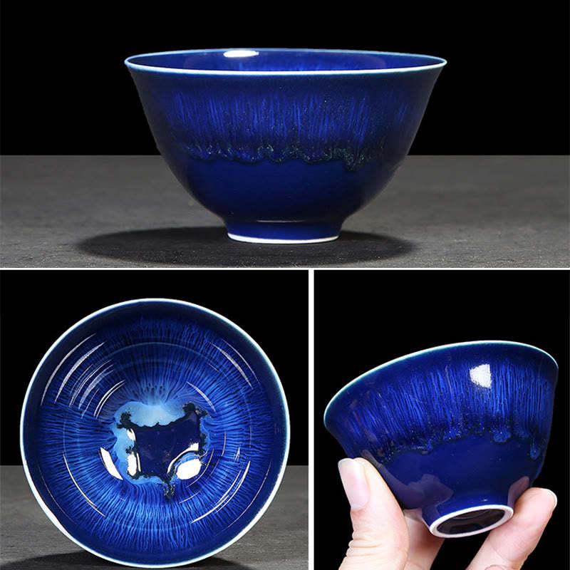 Chinese Jianzhan Glaze Kiln Change Ceramic Teacup Tenmoku Kung Fu Tea Cup