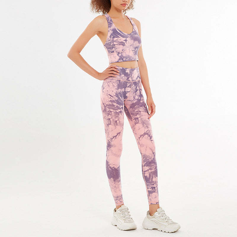 2Pcs Floral Flowers Print Crop Tank Top Pants Sports Gym Outfits Fitness Yoga Women's Yoga Sets