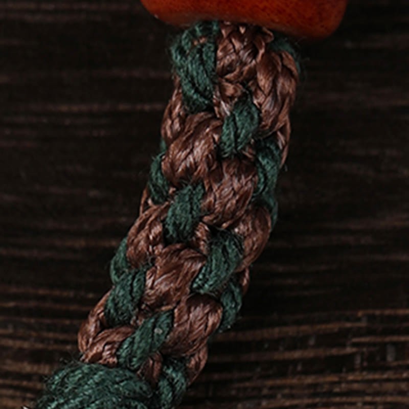Handmade Tibetan Silver 925 Sterling Silver Zakiram Goddess of Wealth Camel Bone Protection Braided Bracelet