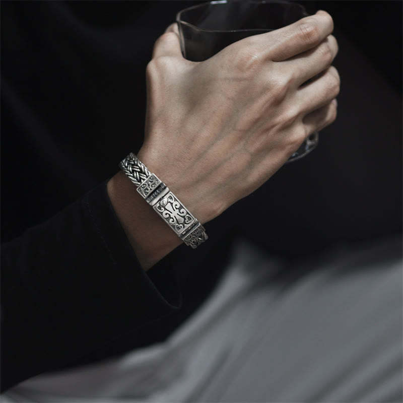 Retro Vine Totem Pattern Braided Healing Chain Bracelet
