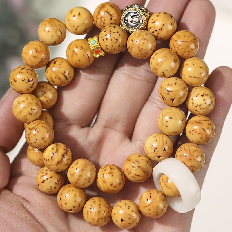 Tibetan Natural Purple Gold Rat Bodhi Seed Wealth Double Wrap Bracelet