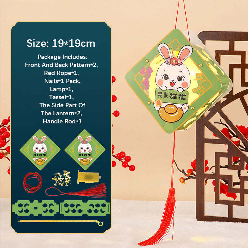 DIY Good Luck Cute Rabbit Paper Lantern Lamp Mid-Autumn Festival Lantern Decoration