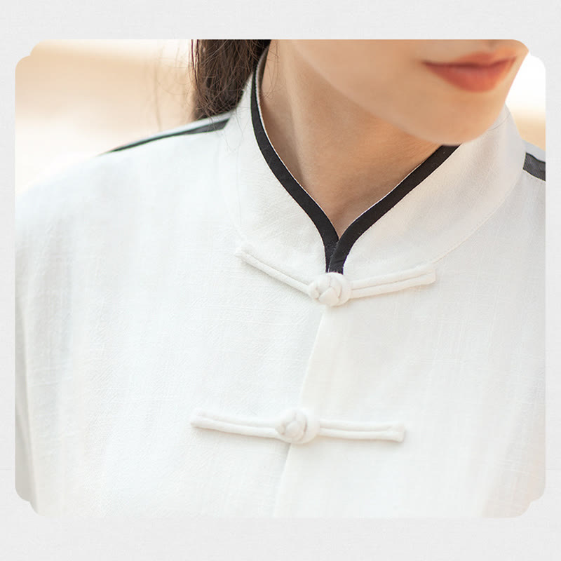 Solid Color Cotton Linen Meditation Prayer Spiritual Zen Tai Chi Qigong Practice Unisex Clothing Set