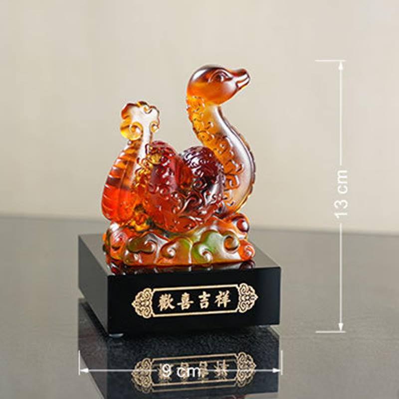 Year Of The Snake Auspicious Clouds Joy And Auspiciousness Liuli Art Piece Home Decoration