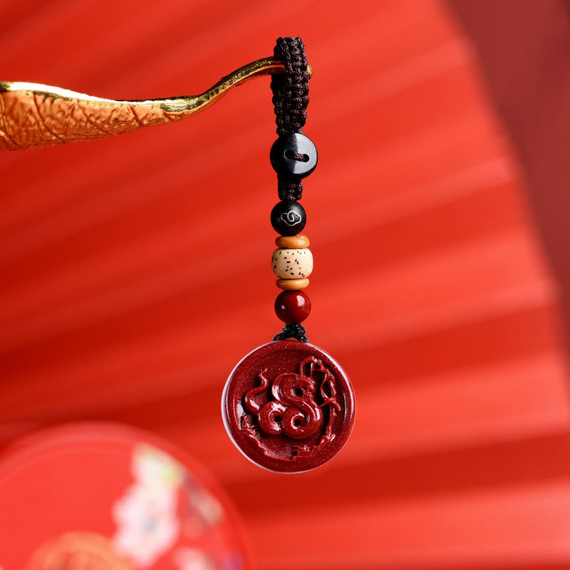 Chinese Zodiac Cinnabar Calm Phone Hanging Decoration Key Chain Necklace Pendant