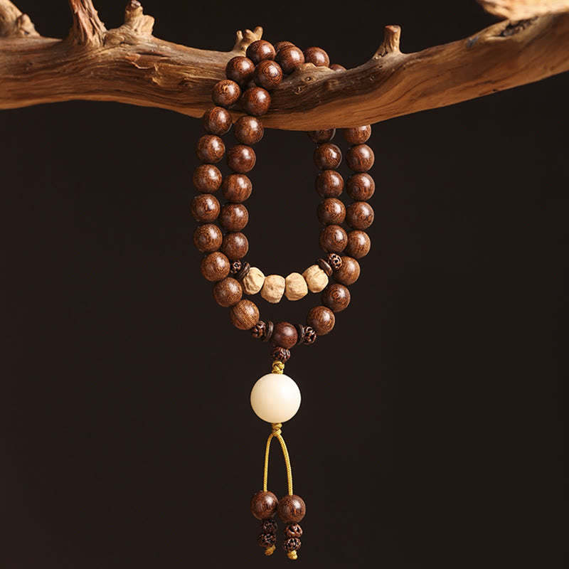 Sandalwood Small Leaf Red Sandalwood Bodhi Seed Purification Double Wrap Bracelet