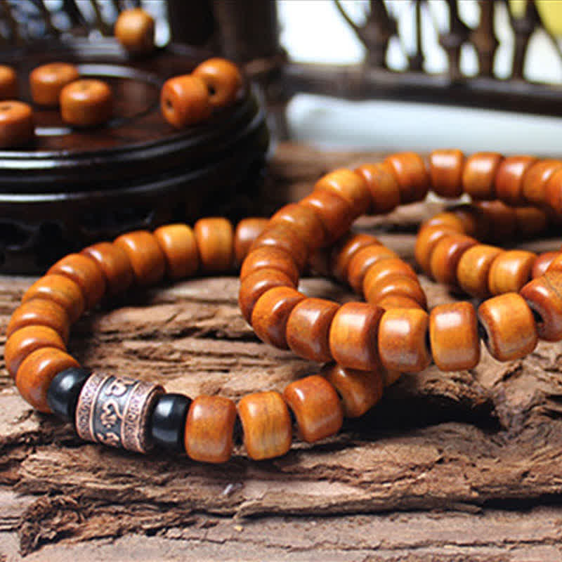 Tibetan Yak Bone Om Mani Padme Hum Strength Bracelet