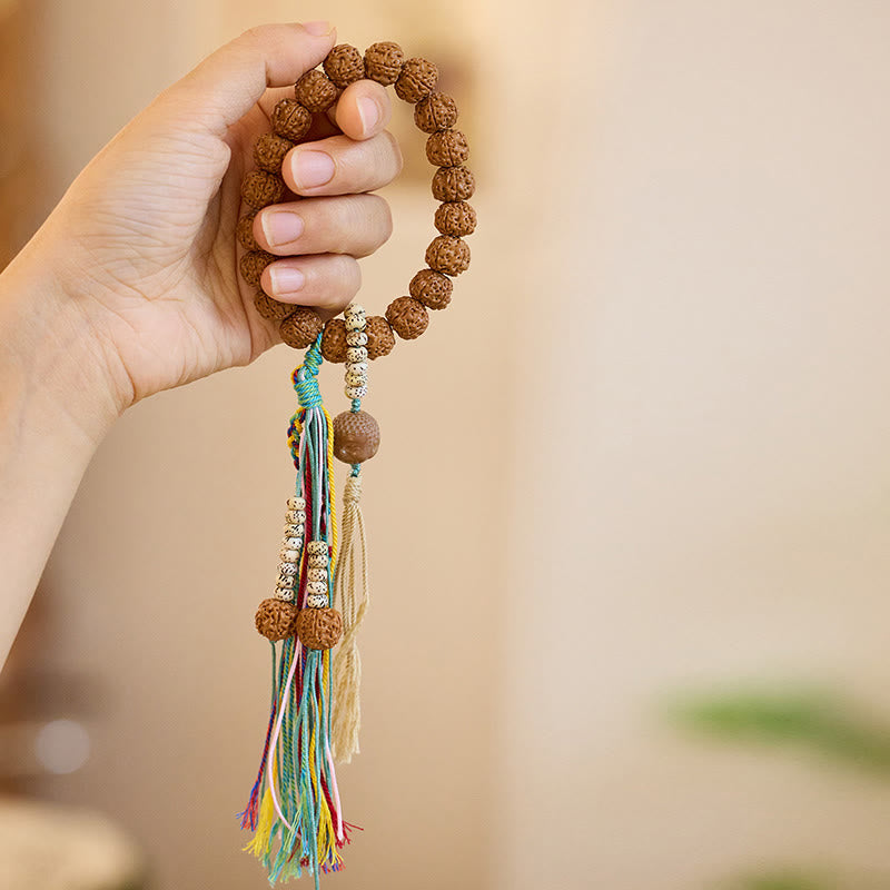 Tibet Rudraksha Bodhi Seed Amulet Wealth Luck Bracelet