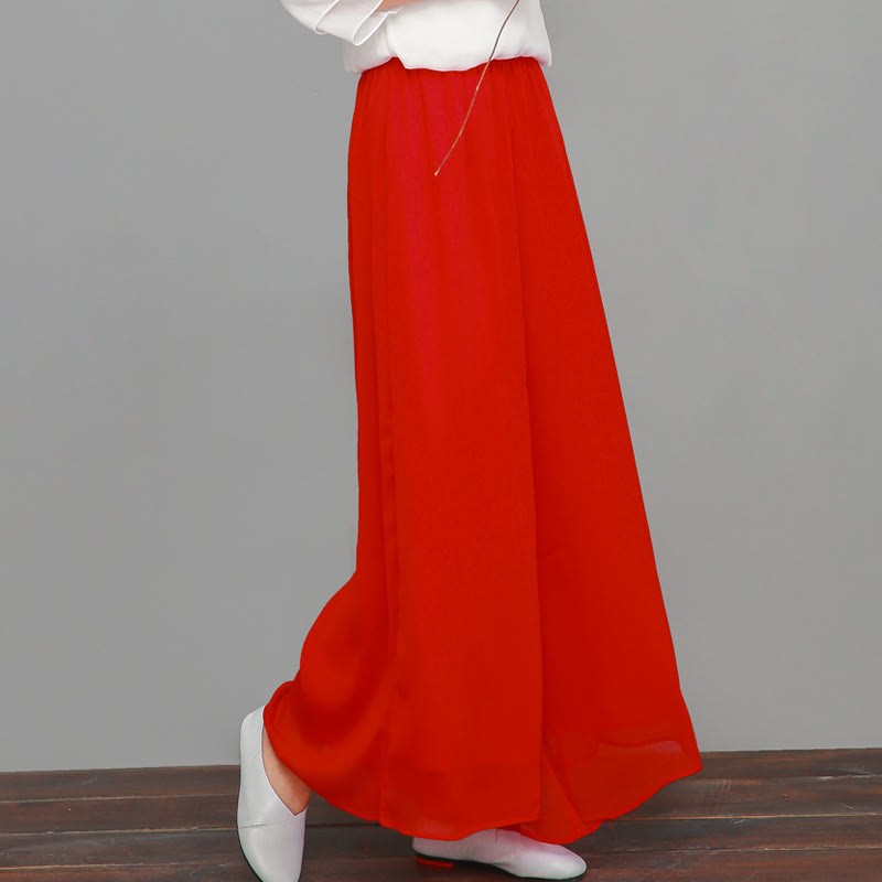 Simple Pattern Midi Dress Wide Leg Pants Meditation Spiritual Zen Practice Yoga Dance Clothing