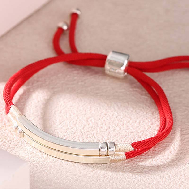 925 Sterling Silver Red String Layered Braid Bracelet