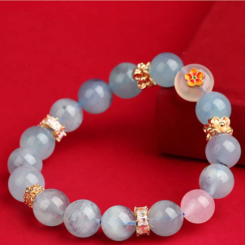 Five Elements Various Agate Crystal Green Phantom Rutilated Quartz Green Grape Agate Malachite Luck Bracelet