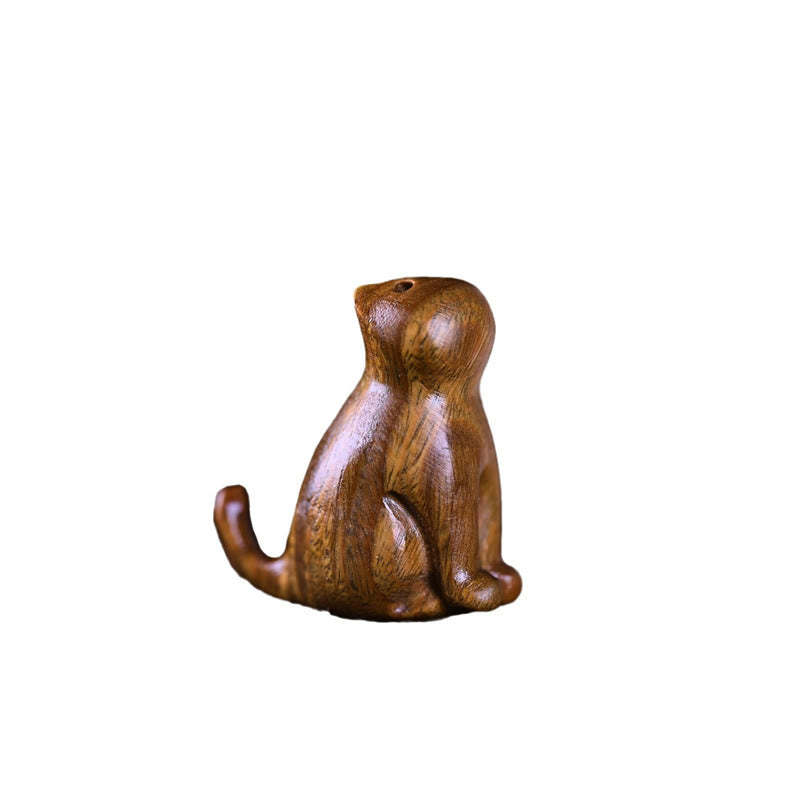 Small Leaf Red Sandalwood Ebony Wood Sandalwood Green Sandalwood Lucky Mini Cat Deer Sooth Phone Hanging Decoration