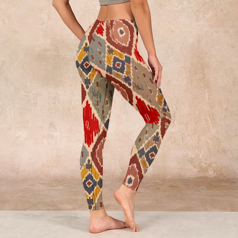 Plaid Printed Gym Leggings Women's Yoga Pants