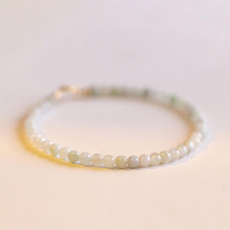 2mm Jade Ultra-thin Beads 14k Gold Plated Copper Luck Bracelet