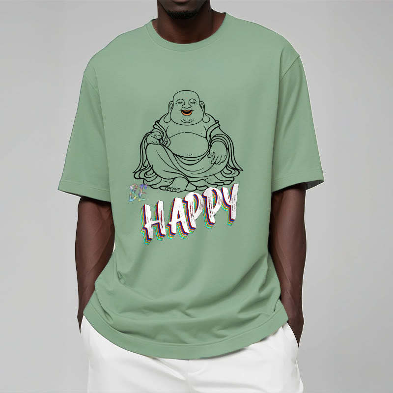 BE HAPPY Laughing mystic zen Tee T-shirt