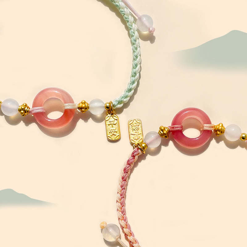 Peace And Joy Agate Peace Buckle Auspicious Handmade Braided Bracelet