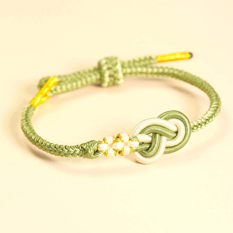 Handcrafted Eight Thread Peace Knot Peach Blossom Knot Luck Connection Bracelet