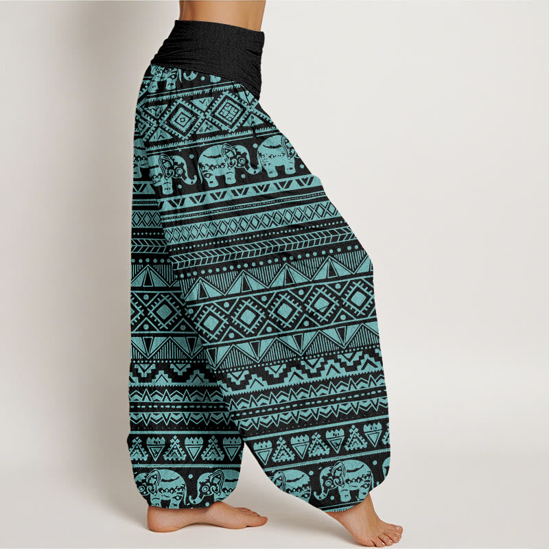 Casual Elephant Geometric Figure Women's Elastic Waist Harem Pants