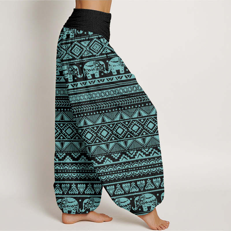 Casual Elephant Geometric Figure Women's Elastic Waist Harem Pants