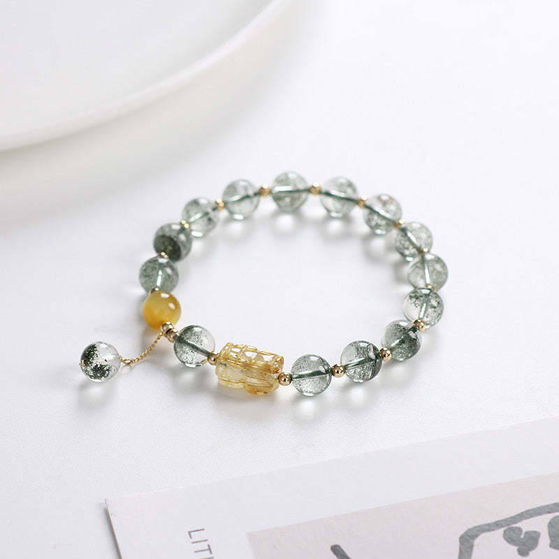 Green Phantom Citrine PiXiu Confidence Bracelet