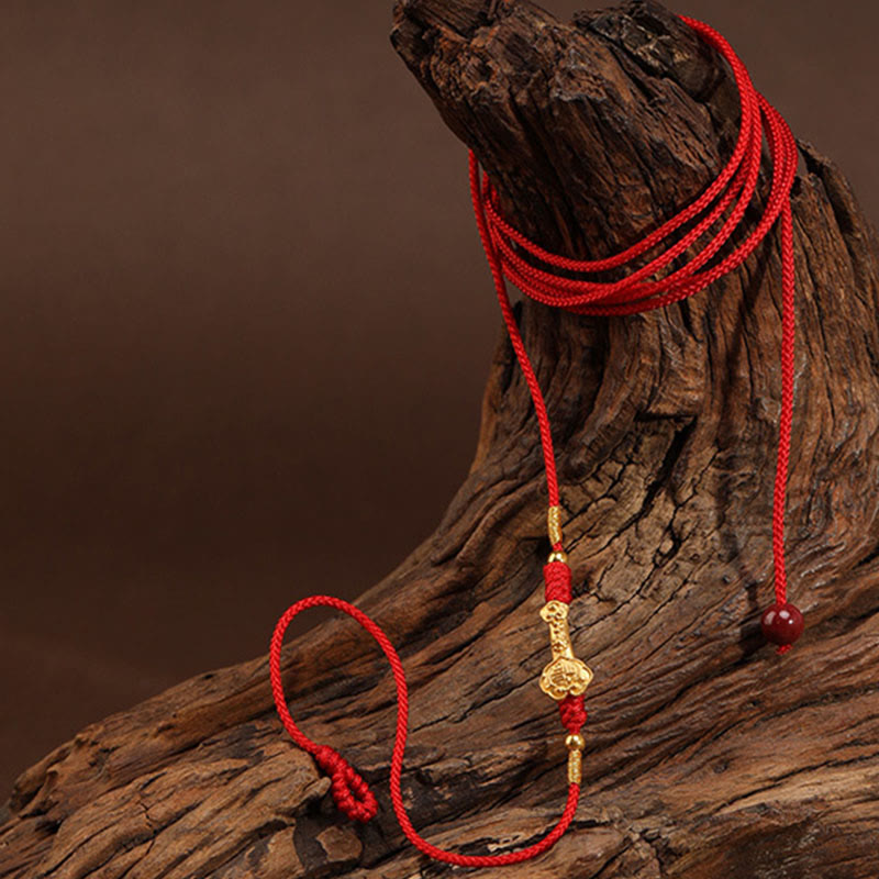 mystic zen Stone 999 Solid Gold Red String Belly Chain