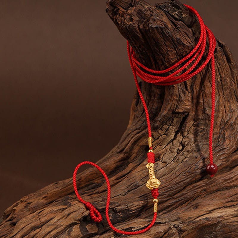 mystic zen Stone 999 Solid Gold Red String Belly Chain