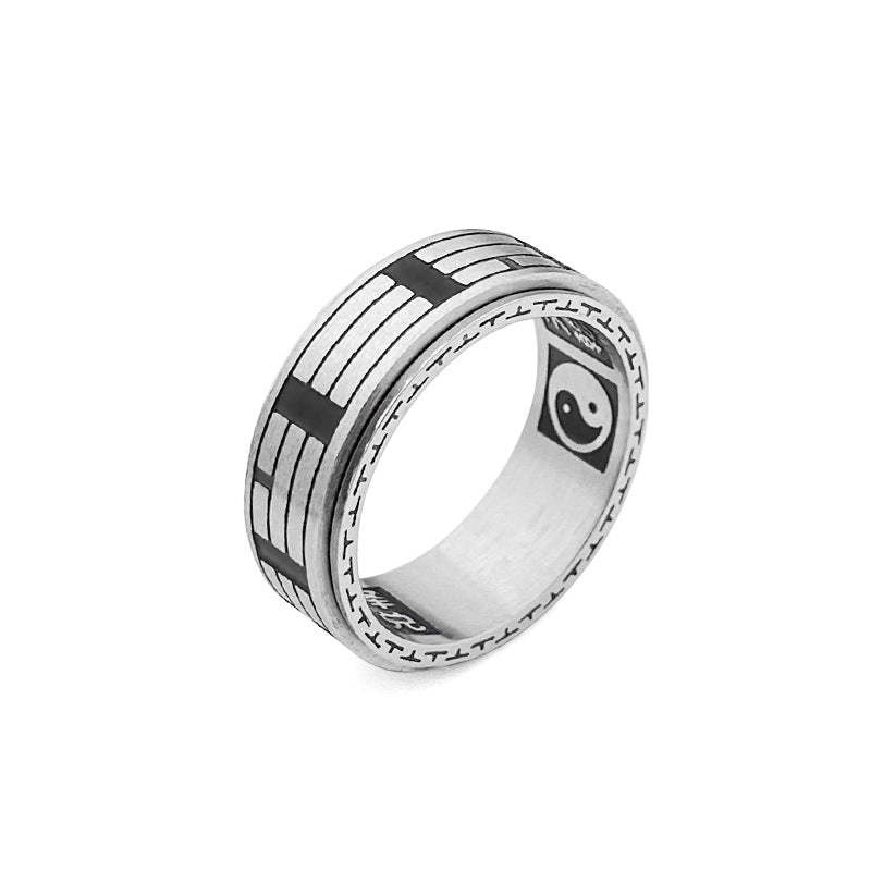 Bagua Yin Yang Titanium Steel Balance Rotatable Ring