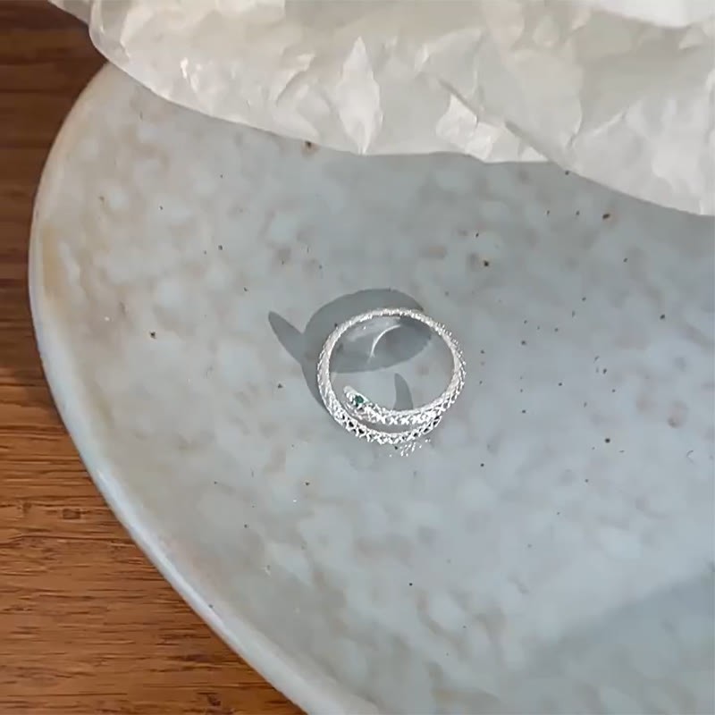 999 Sterling Silver Adjustable Snake-shaped Wrap Open Year Of The Snake Blessing Calm Ring