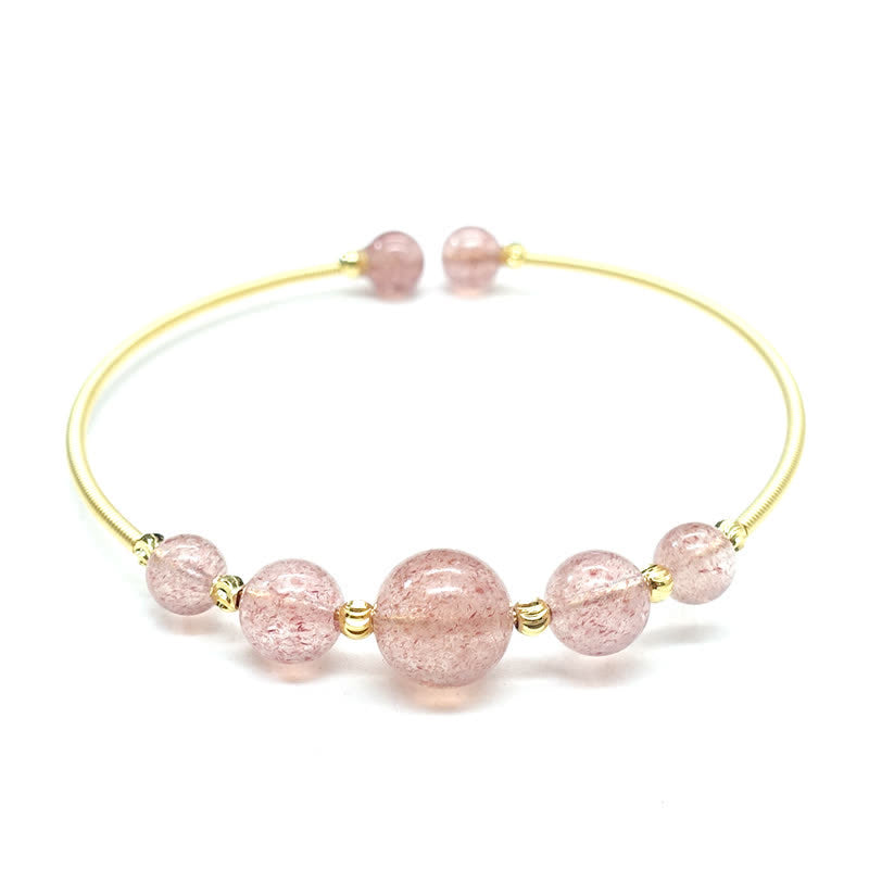 Natural Strawberry Quartz Love Healing Bracelet Bangle