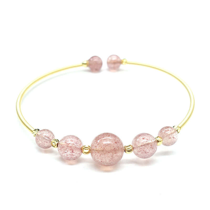 Natural Strawberry Quartz Love Healing Bracelet Bangle