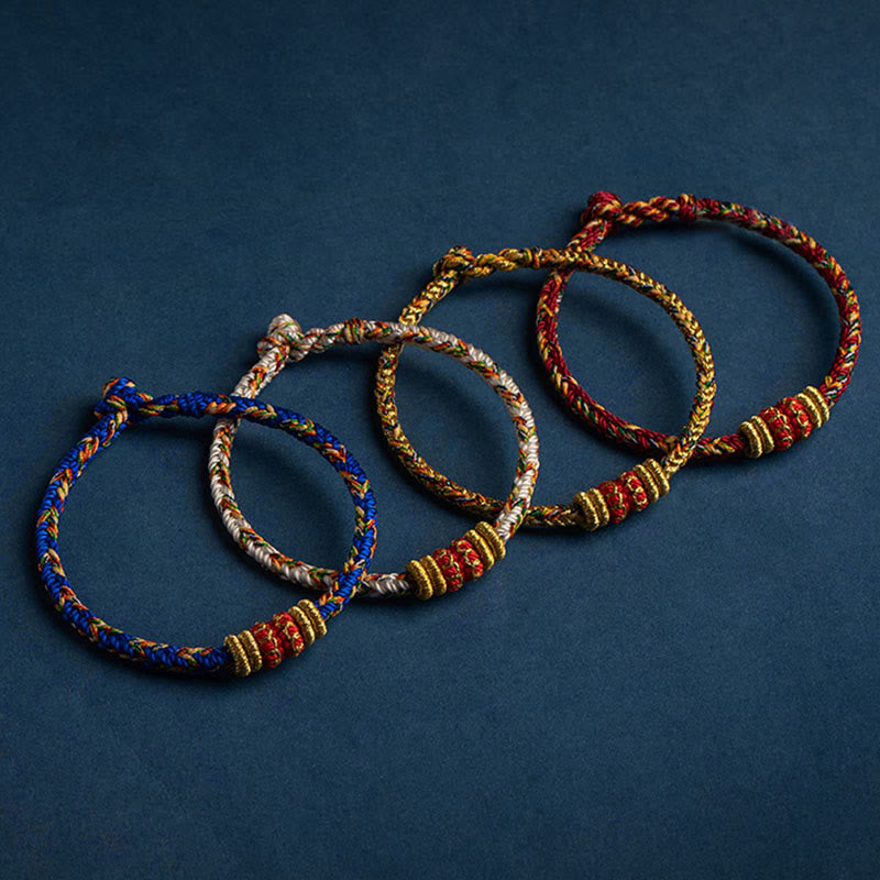 Tibet Handmade Chinese Zodiac Natal mystic zen Luck Strength Braided String Bracelet