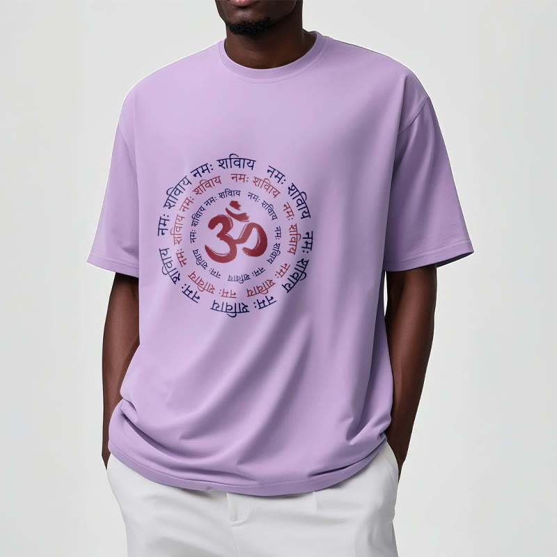 OM Mantra Character Sanskrit Cotton Tee T-shirt
