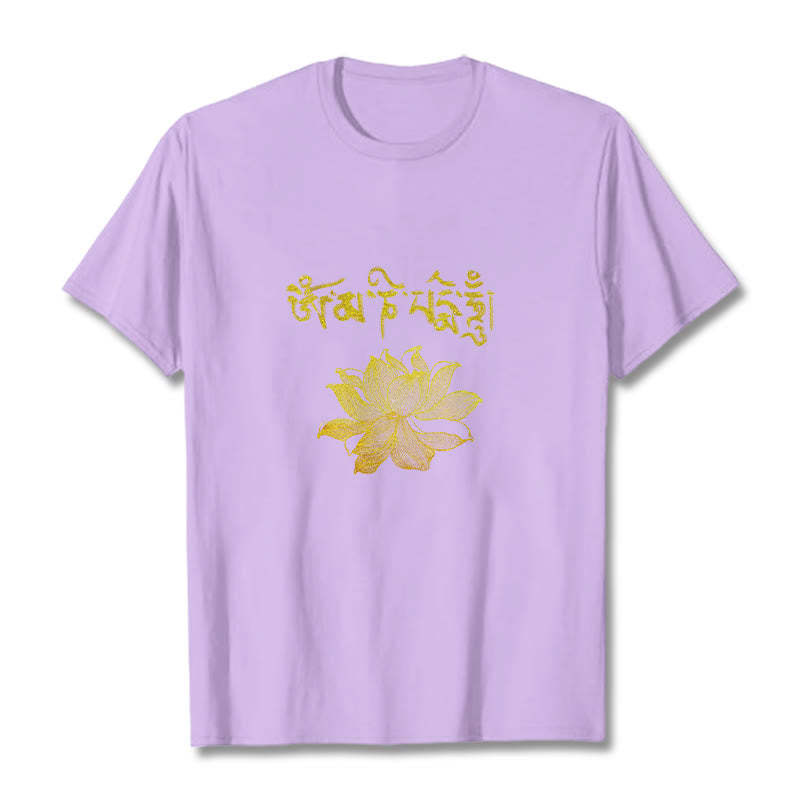 Golden Lotus Sanskrit Tee T-shirt