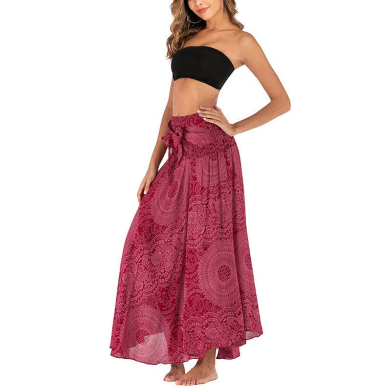 Two Style Wear Boho Compass Rose Flower Skirt Dress