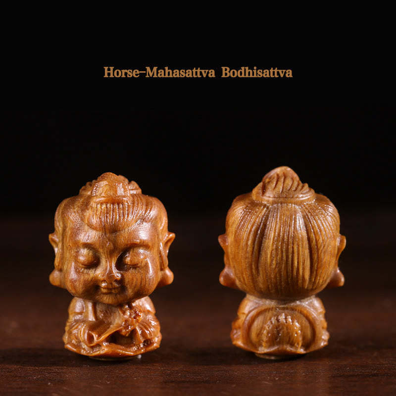 Chinese Zodiac Natal mystic zen Green Sandalwood Lotus Engraved Positive Home Decoration