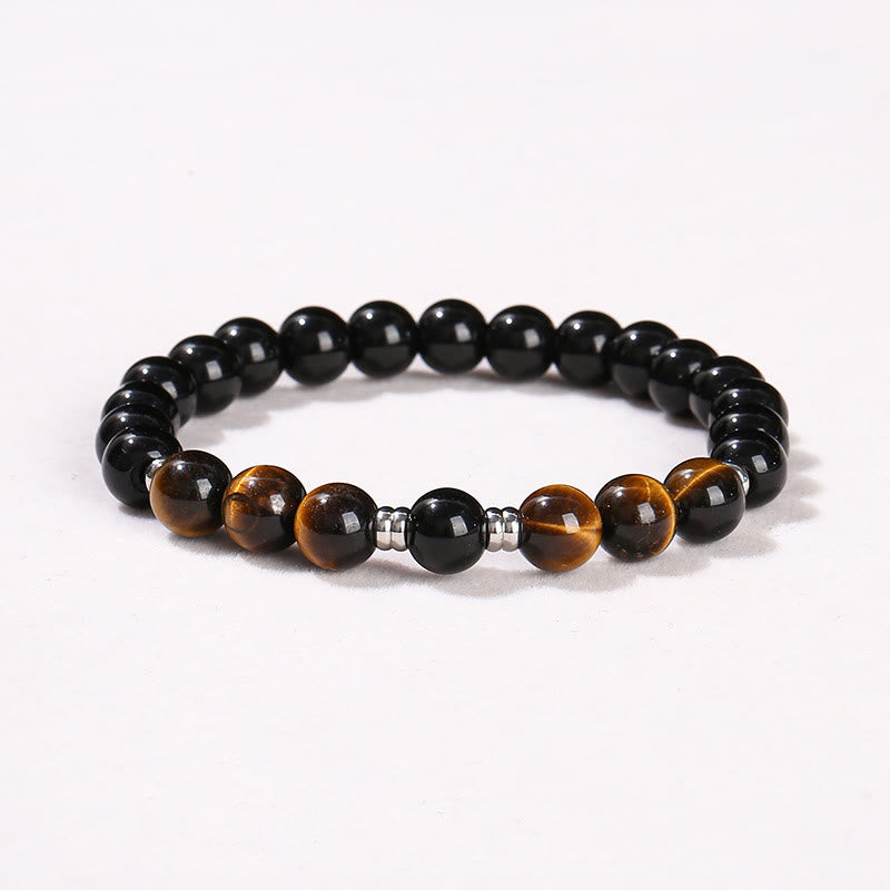 2Pcs Hematite Tiger Eye Blue Tiger Eye Powerful Bracelet Set