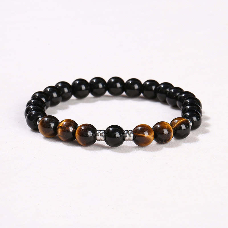 2Pcs Hematite Tiger Eye Blue Tiger Eye Powerful Bracelet Set