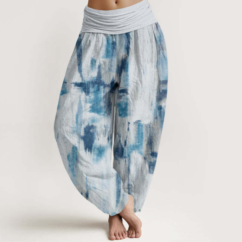 Tie Dye Pattern Design Women's Elastic Waist Harem Pants