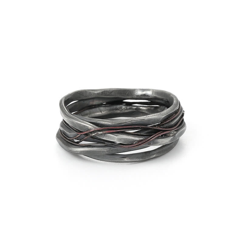 999 Sterling Silver Copper Braid Protection Ring