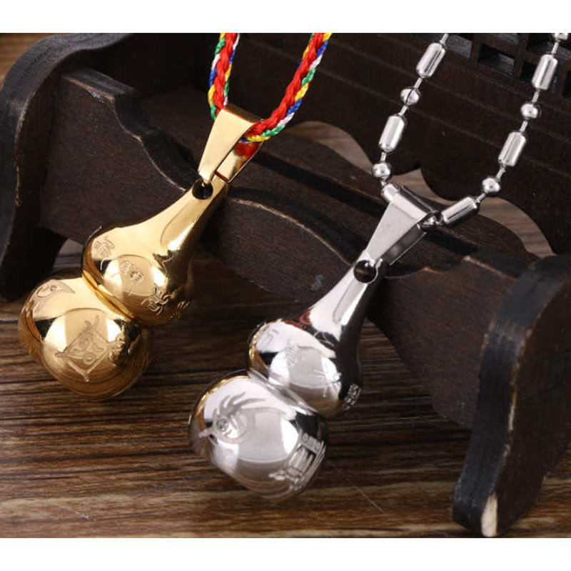 Tibetan Yin Yang Symbol Gourd Harmony Titanium Steel Necklace Pendant