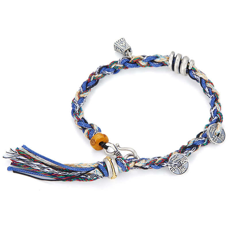 925 Sterling Silver Coins Scales Charm Handmade Blessing Bracelet