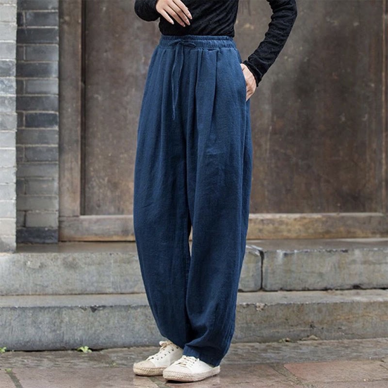 Plain Cotton Yoga Gym Women's Pants
