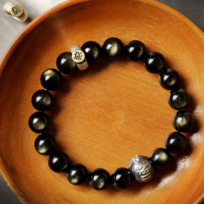 Chinese Zodiac Natal mystic zen Obsidian Purification Bracelet