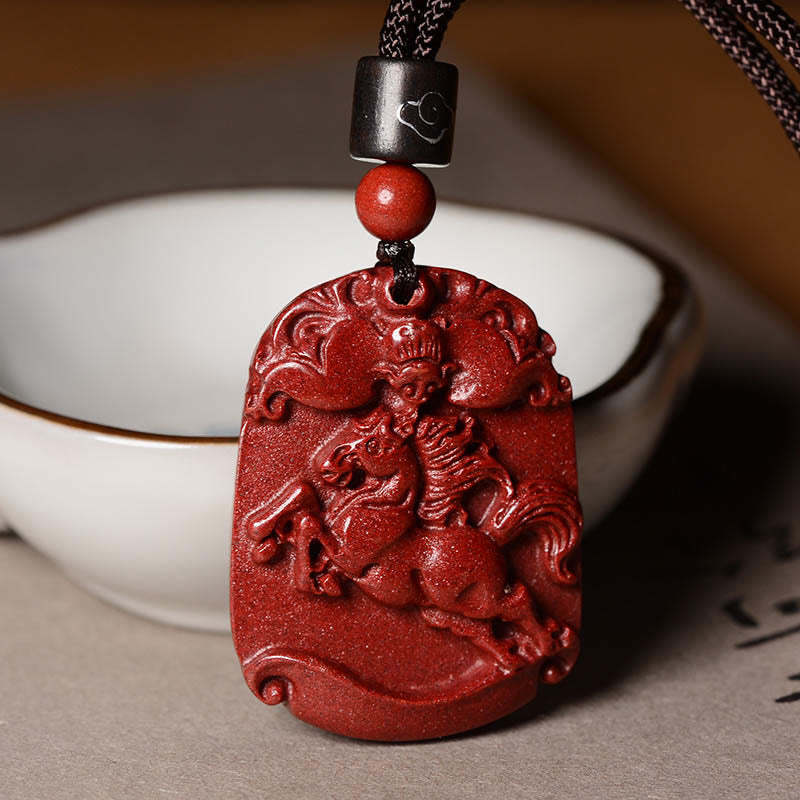 Chinese Zodiac Cinnabar Calm Concentration Necklace Pendant