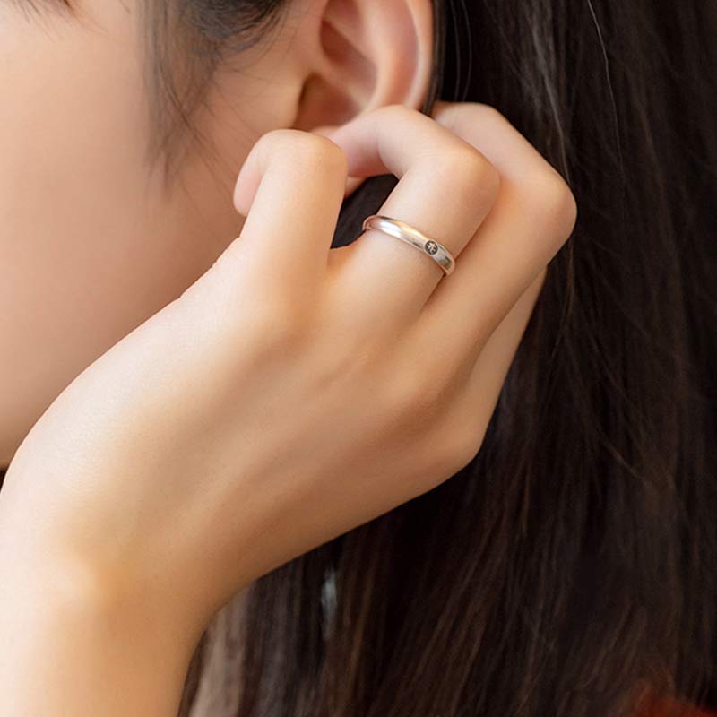 925 Sterling Silver Chinese Zodiac Natal mystic zen Blessing Couple Ring