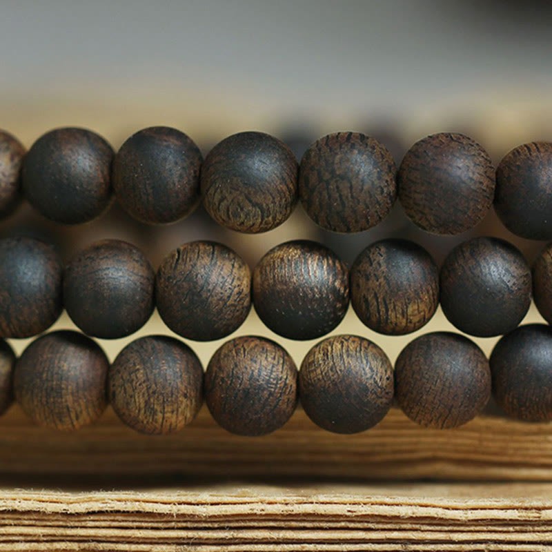 7mm 108 Mala Beads Nha Trang Qinan Agarwood Peace Strength Bracelet